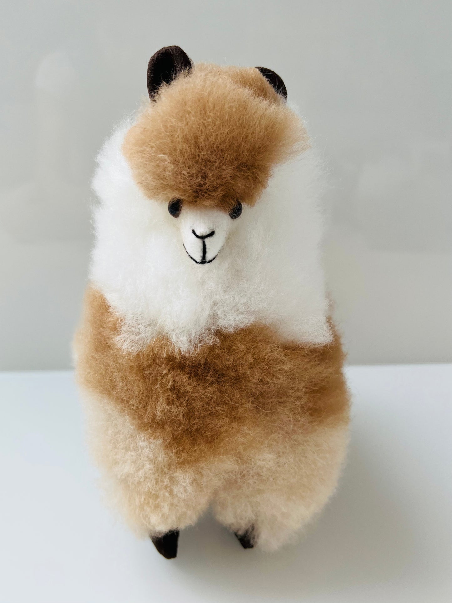 Alpaca cuddly toy white caramel