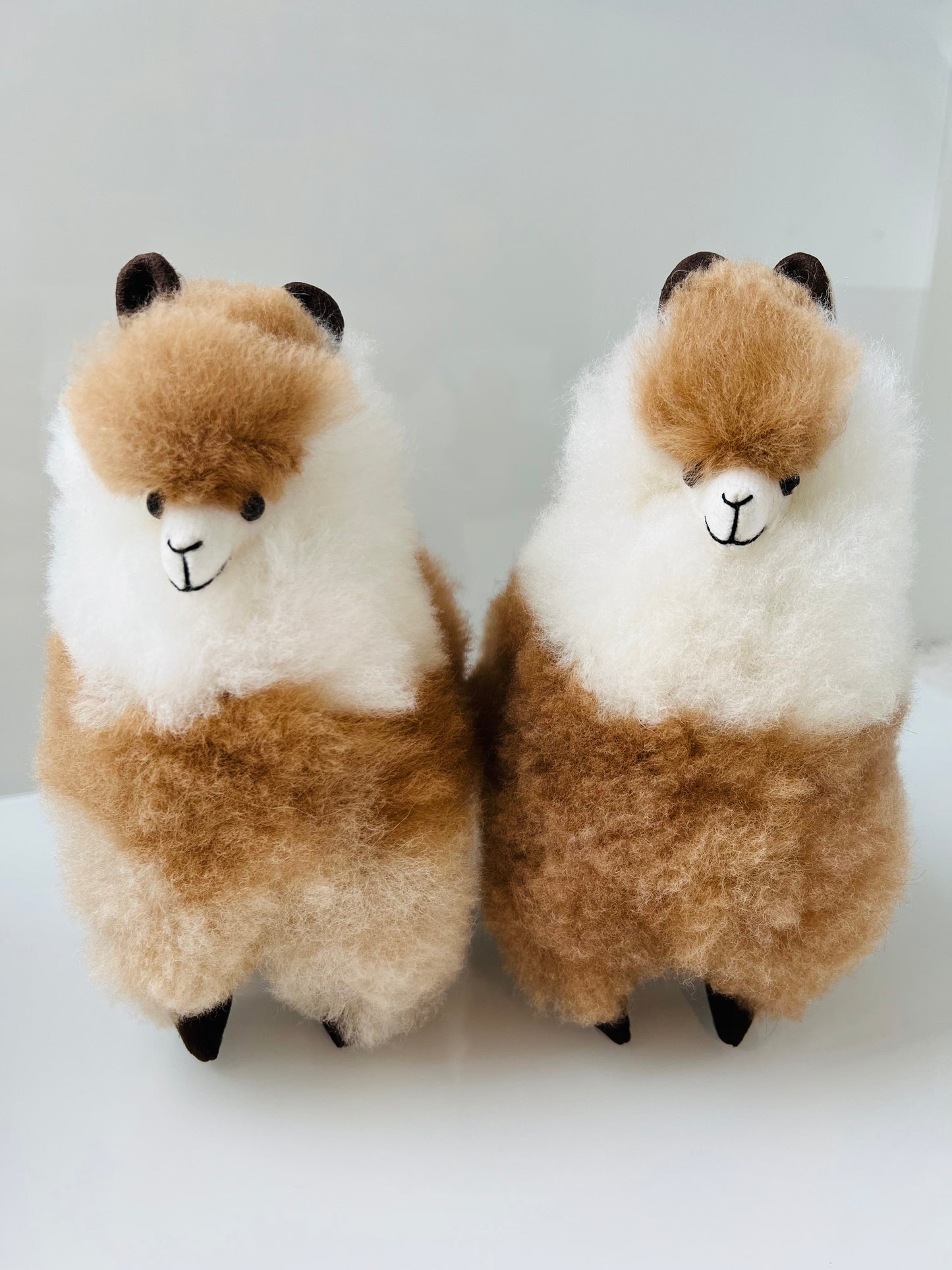 Alpaca cuddly toy white caramel