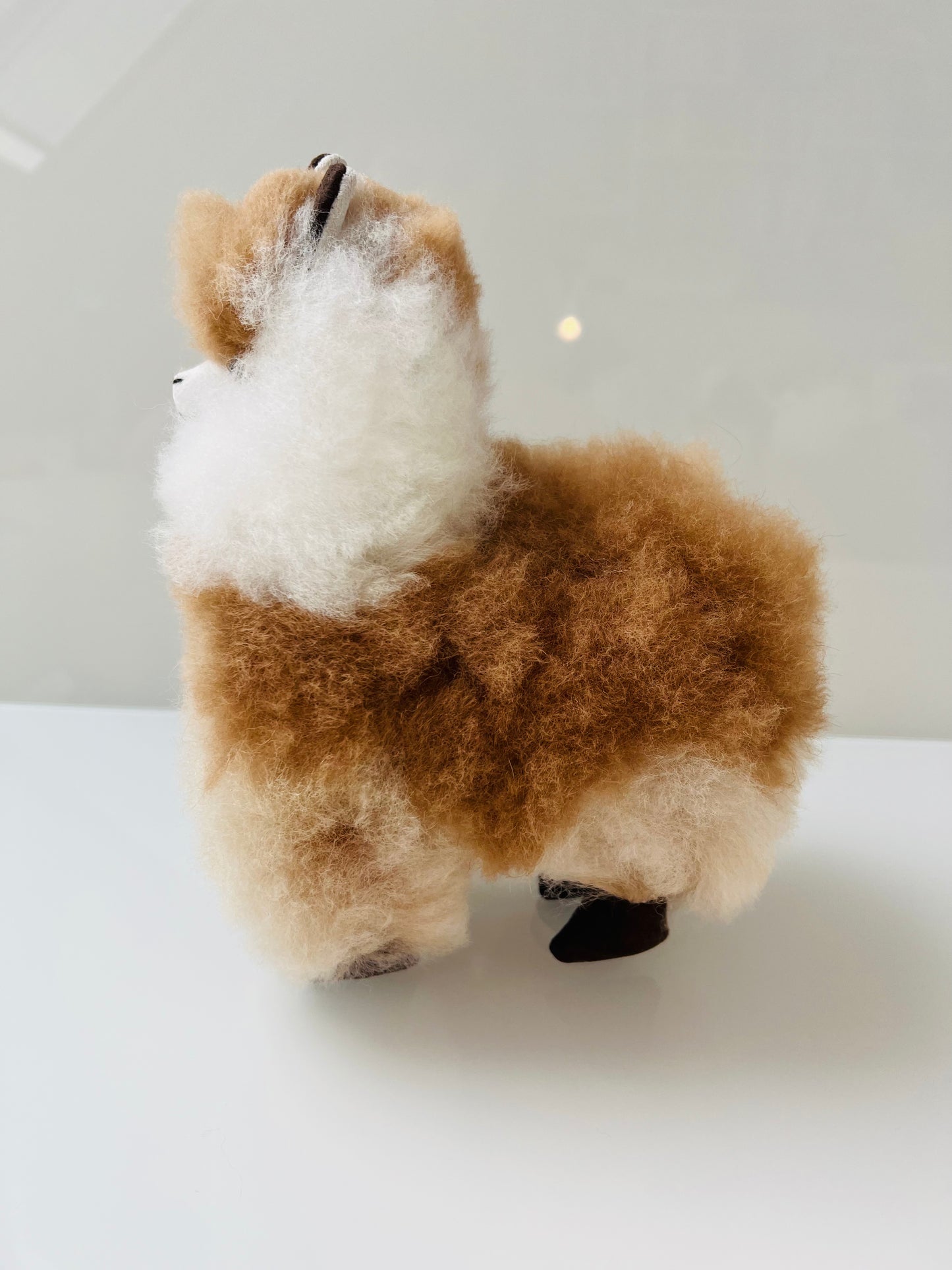 Alpaca cuddly toy white caramel