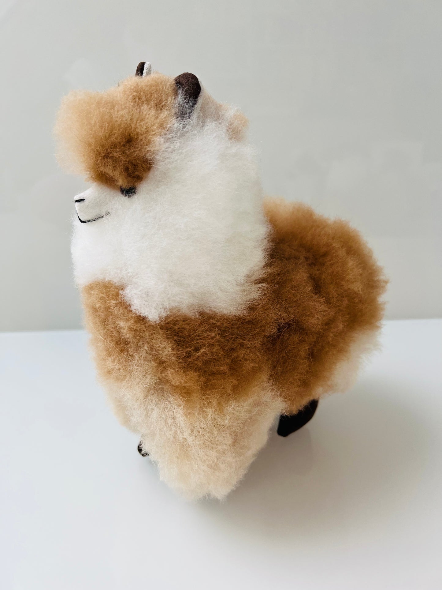 Alpaca cuddly toy white caramel