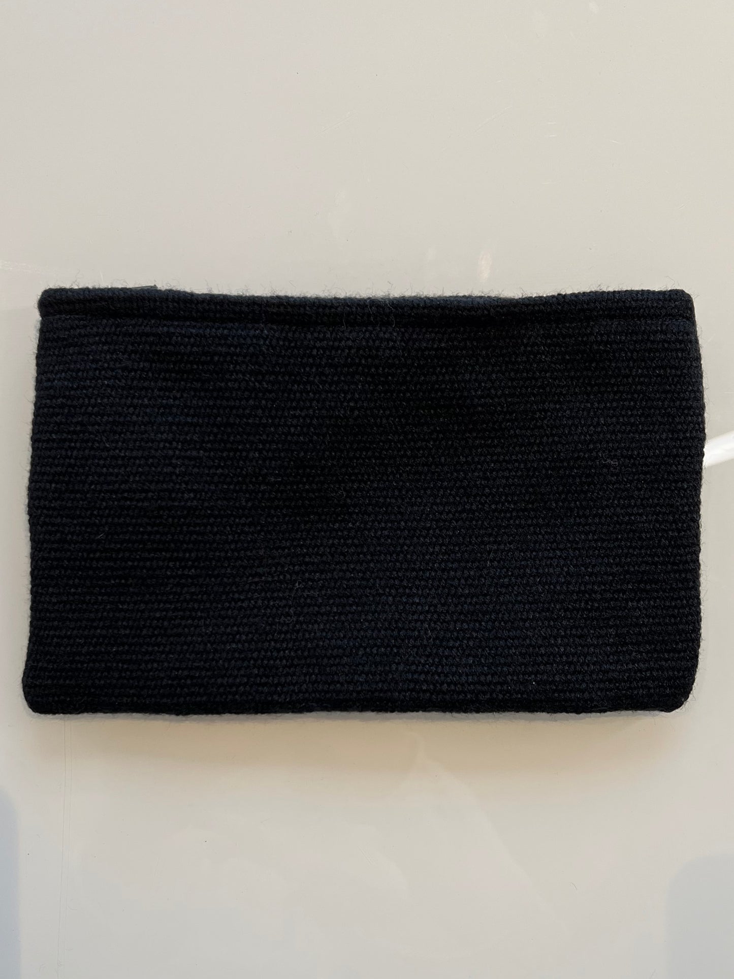 Clutch bag alpaca wool black