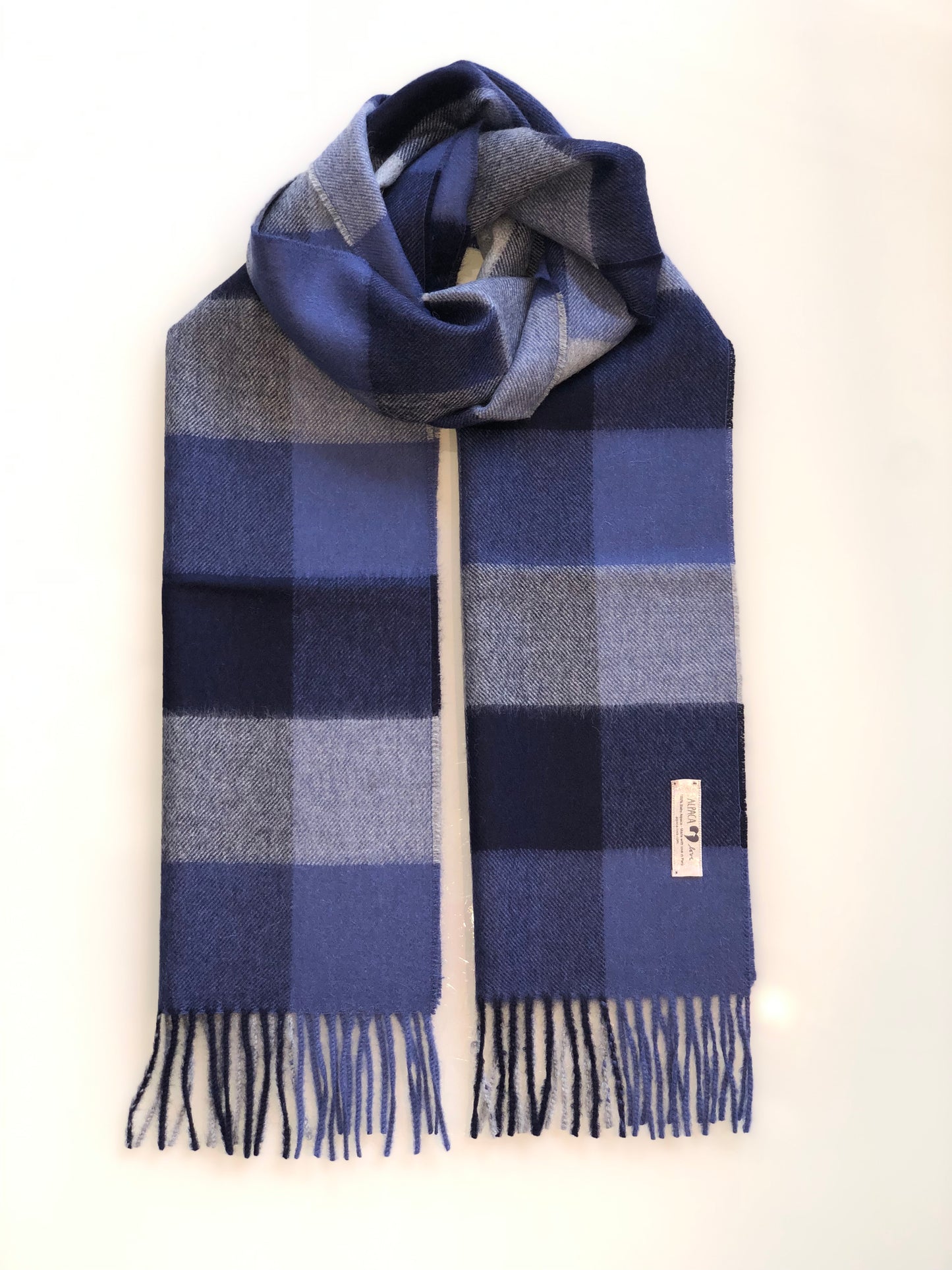 Scarf 100% Baby Alpaca Wool Blue