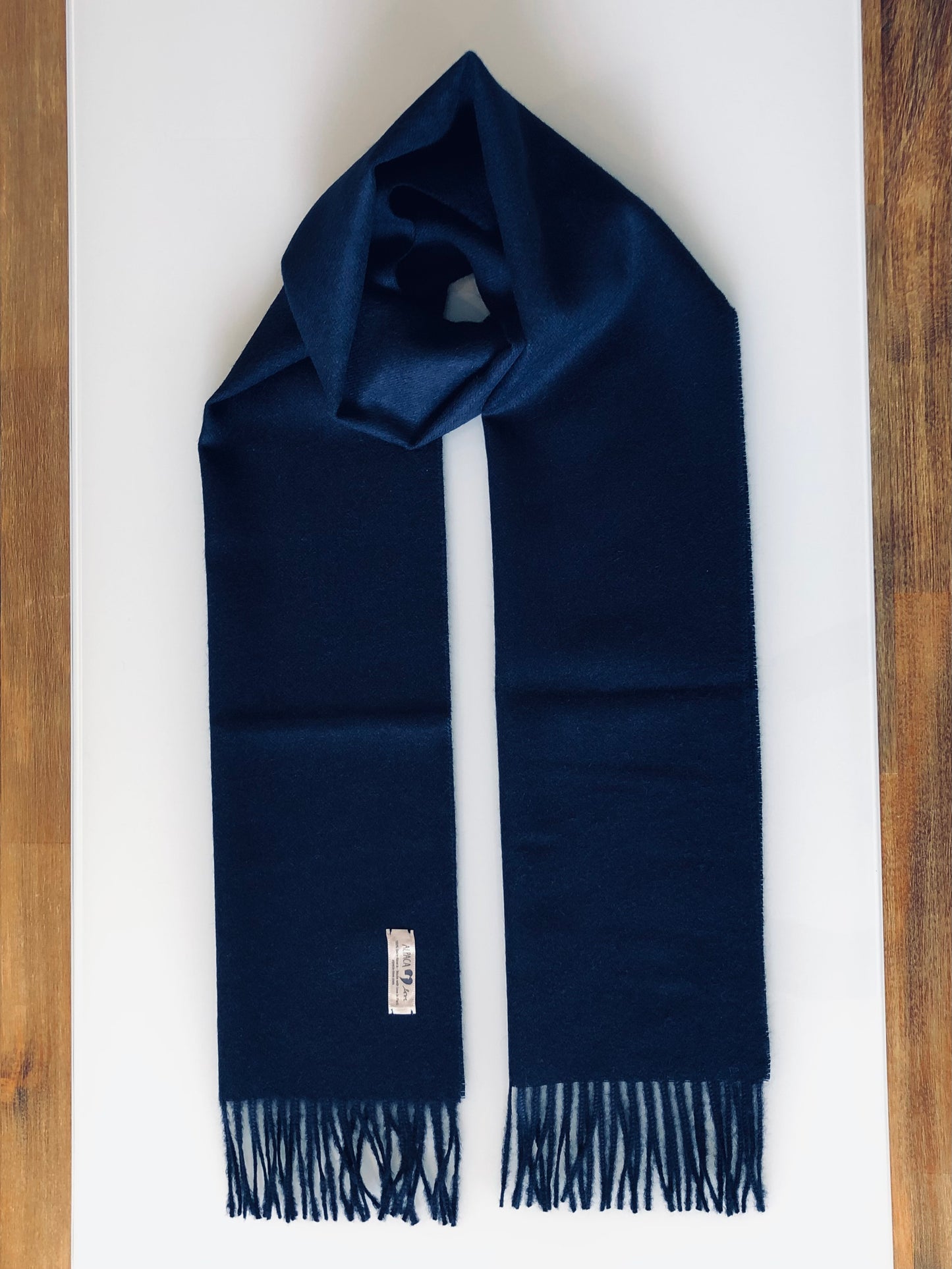 Scarf 100% Baby Alpaca Wool Navy Blue