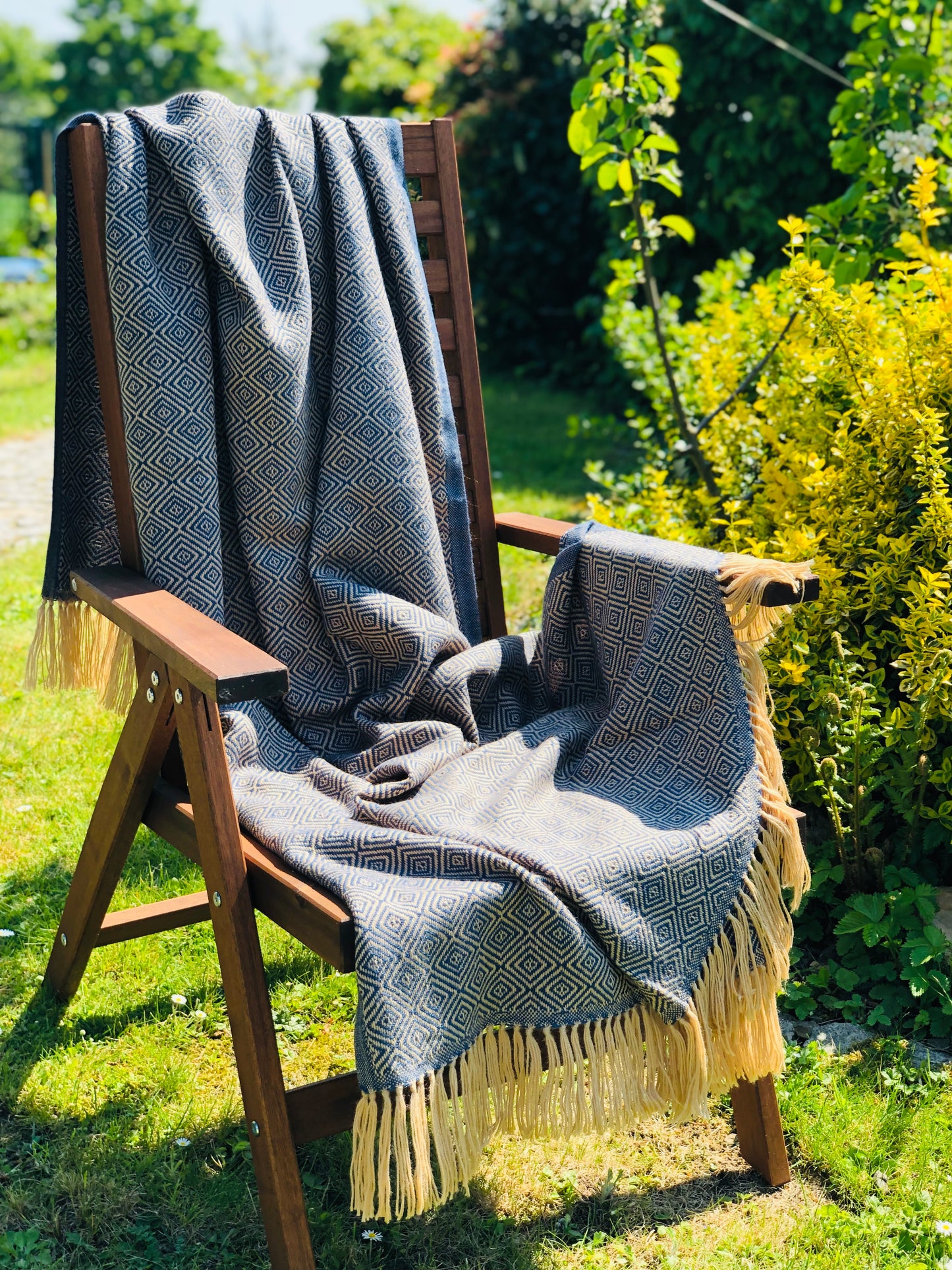 Alpaca Blanket 100% Baby Alpaca Dark Blue