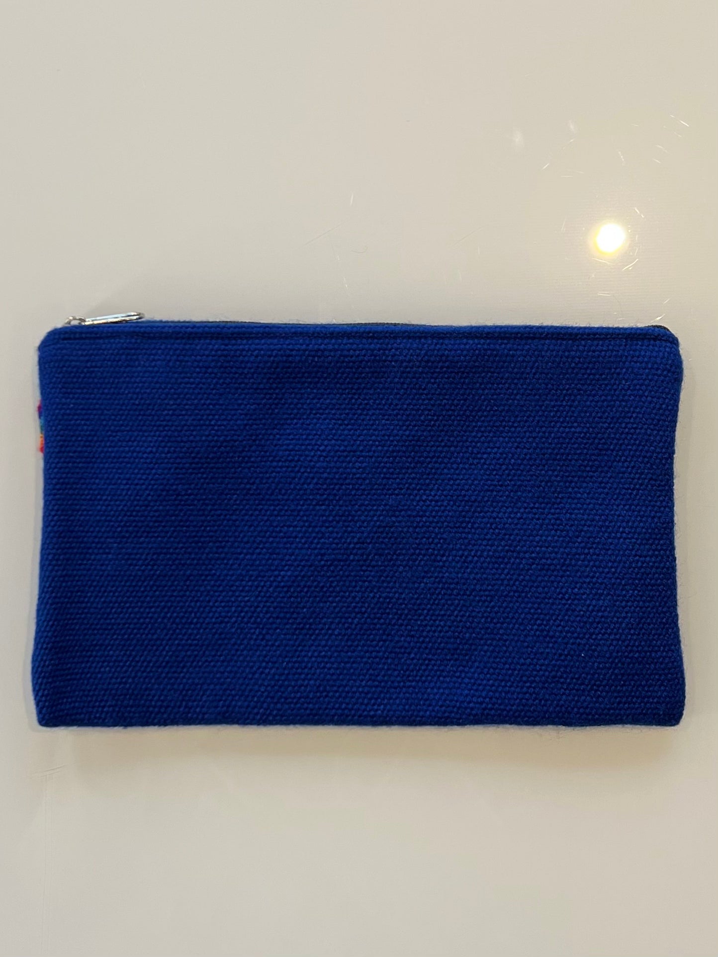 Clutch bag alpaca wool blue